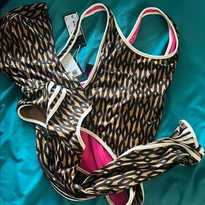 IVY PARK Brown and Pink One Piece Swimsuit and shrug